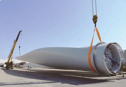 海上風電機組葉片長達120多米。