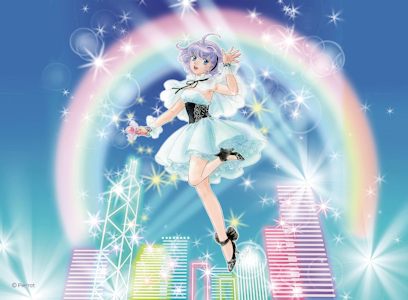 高田明美特別為這次展覽繪製，以香港夜景作為背景的全新小忌廉手稿。